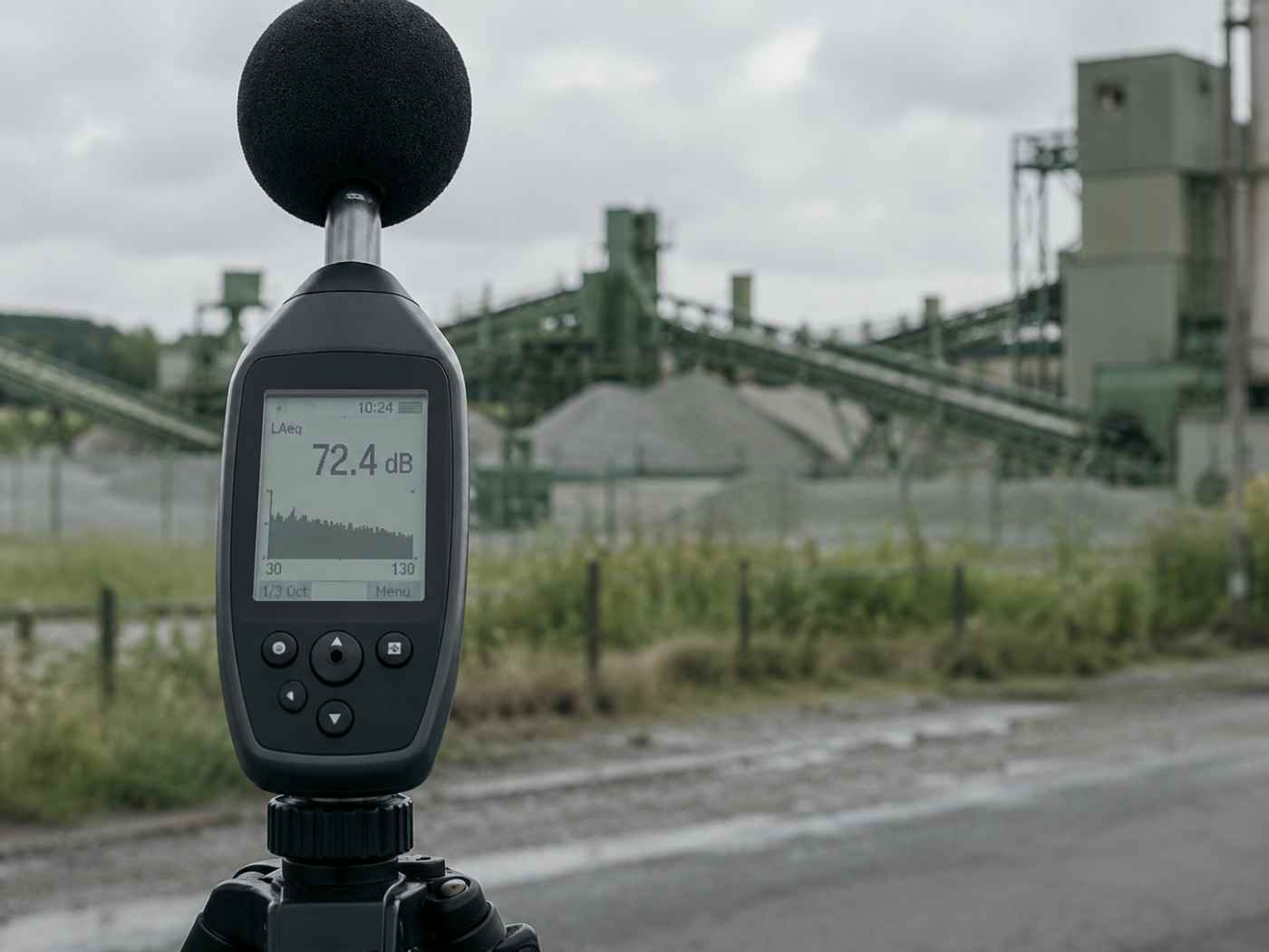 Sonomètre professionnel utilisé pour la mesure des émissions sonores en limite de propriété